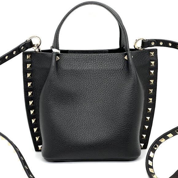 Valentino Garavani Rockstud Studded Small Leather Tote Crossbody Bag - Picture 10 of 16